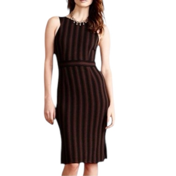 Anthropologie Maeve Meridian Textured Knit Pencil Sheath Dress - Brown - Small - Picture 1 of 12